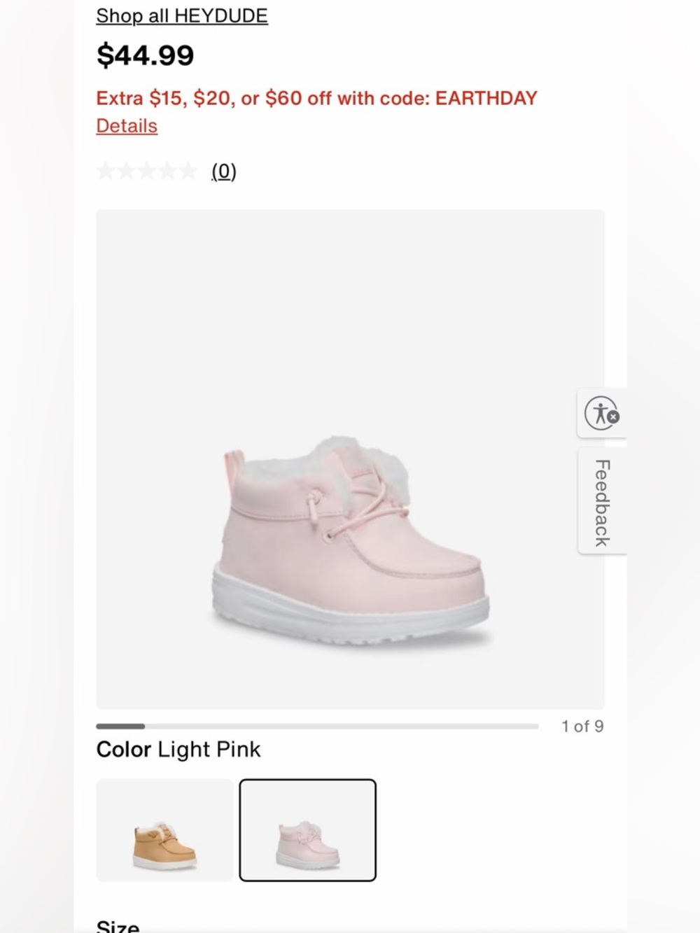 Hey Dude Lil Dude Cozy Pale Pink Faux-Fur Ankle Boot